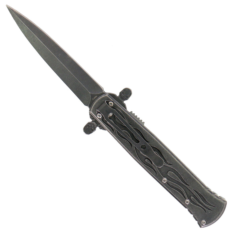 Hot Leathers KNA1114 Knife Flame Stonewash 5"