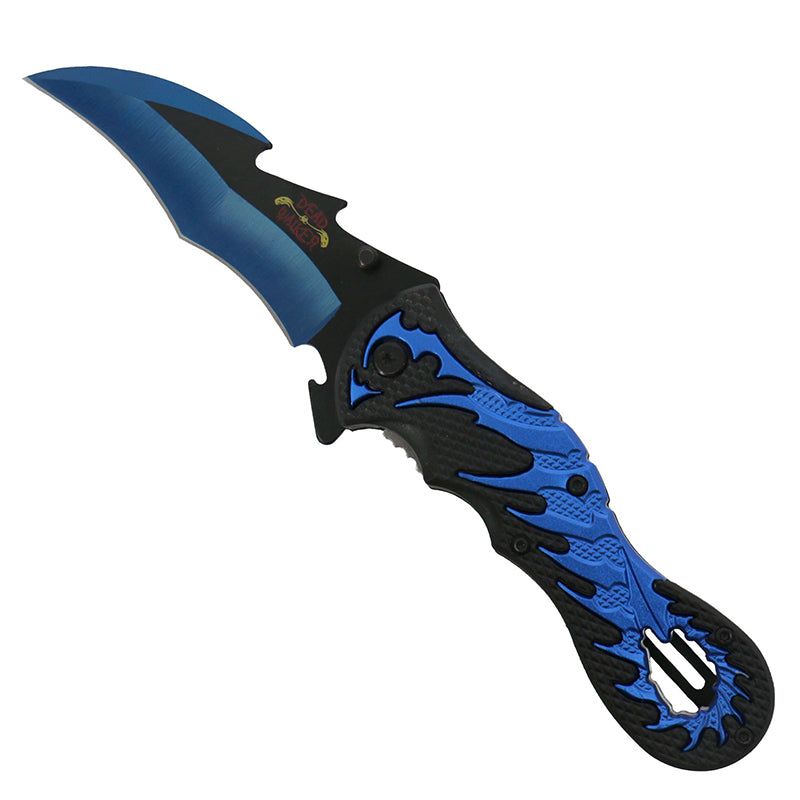 Hot Leathers KNA1118 Knife Dragon Tail Blue 4"