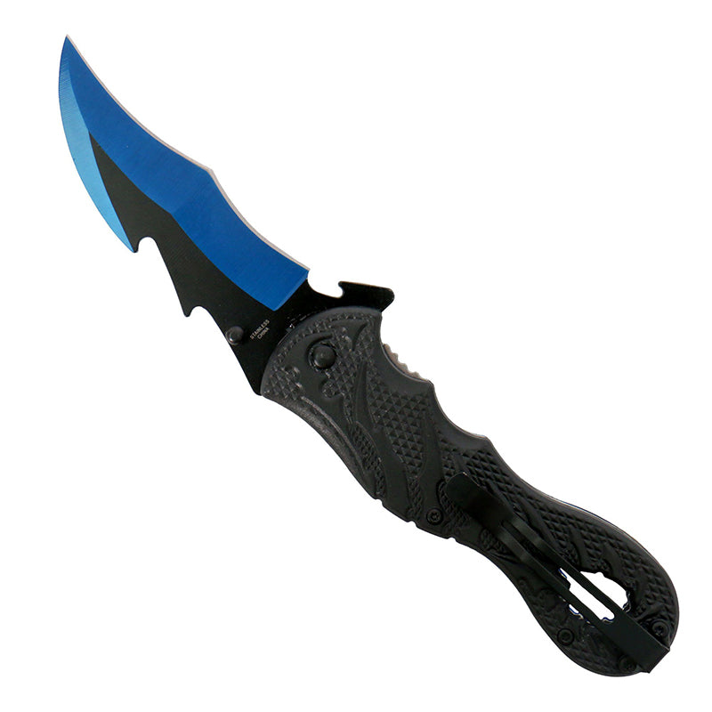 Hot Leathers KNA1118 Knife Dragon Tail Blue 4"