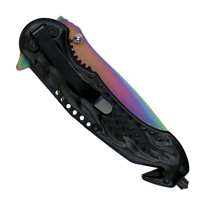 Hot Leathers KNA1133 Silver Flaming Skull 3.5 Inch Knife