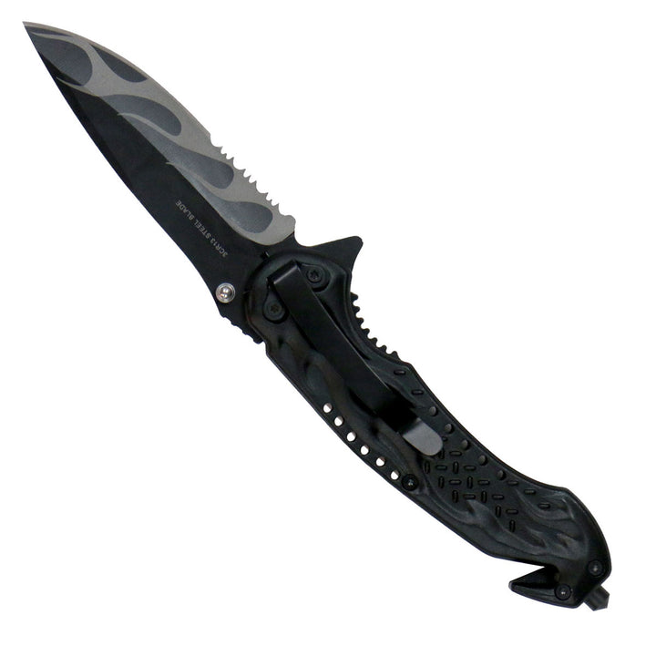 Hot Leathers KNA1134 Gold Flaming Skull 3.5 Folding Knife