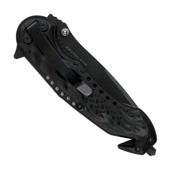 Hot Leathers KNA1134 Gold Flaming Skull 3.5 Folding Knife