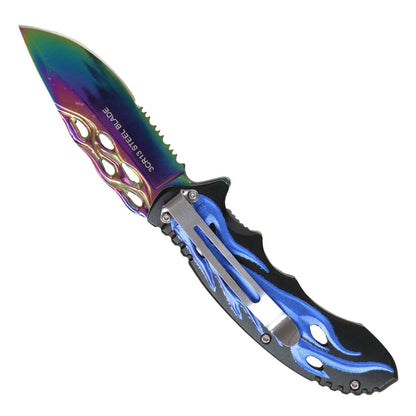 Hot Leathers Blue Flame Mirror Knife KNA1156