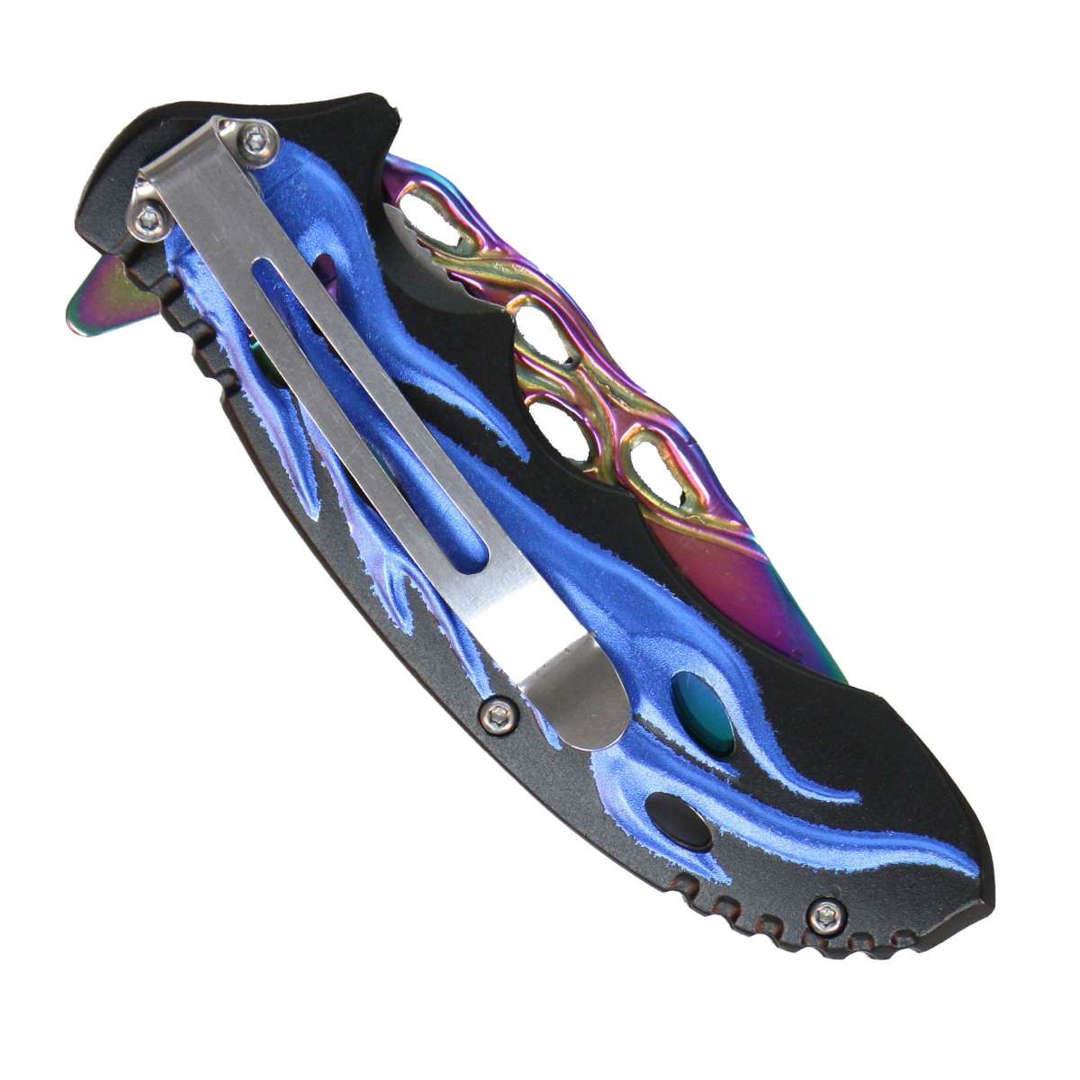 Hot Leathers Blue Flame Mirror Knife KNA1156