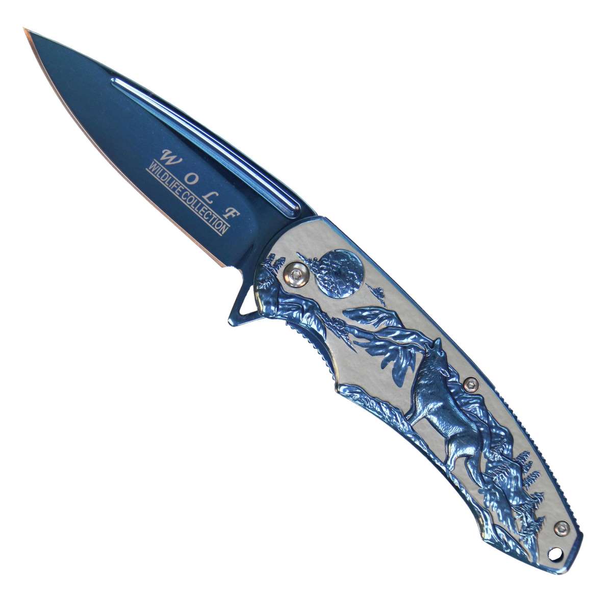 Hot Leathers Blue Howling Wolf Knife KNA1167