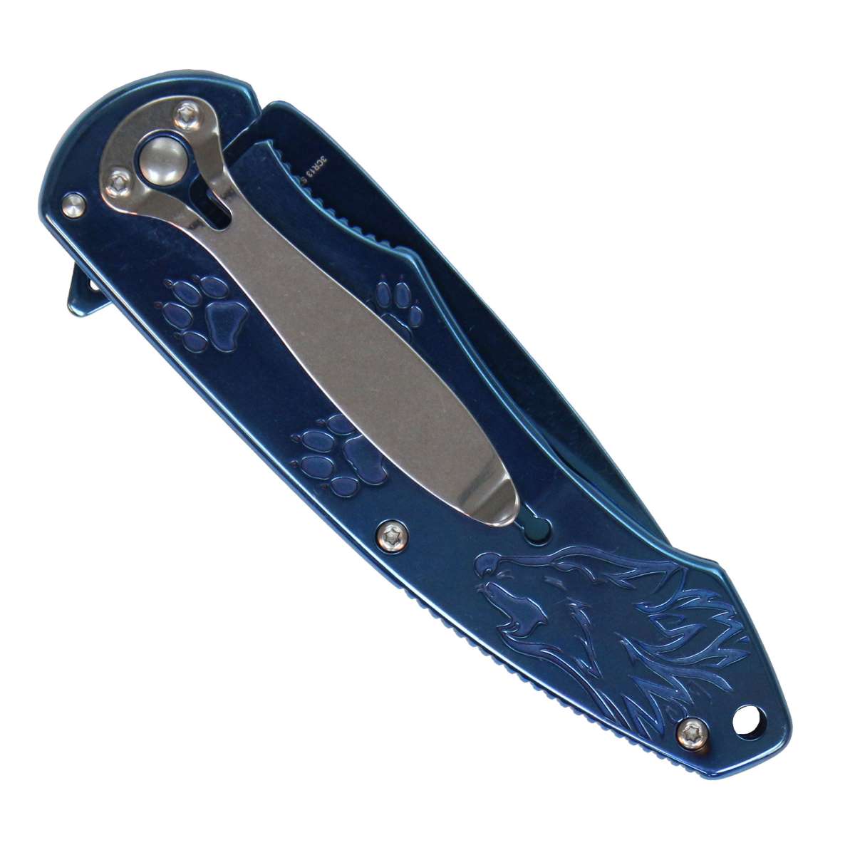 Hot Leathers Blue Howling Wolf Knife KNA1167