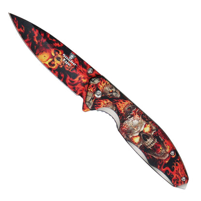 Hot Leathers Fire Skulls Knife KNA1178