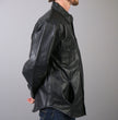 Hot Leathers LCS1001 Men’s Classic Black Fashion Leather Shirt with Multiple Pockets