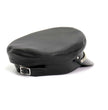 Hot Leathers Flat Top Biker Leather Cap With Chain LHA2004