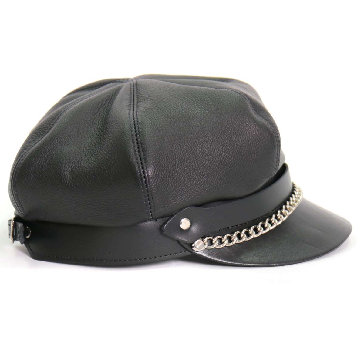 Hot Leathers Leather Section Pie Top Leather Cap LHA2006