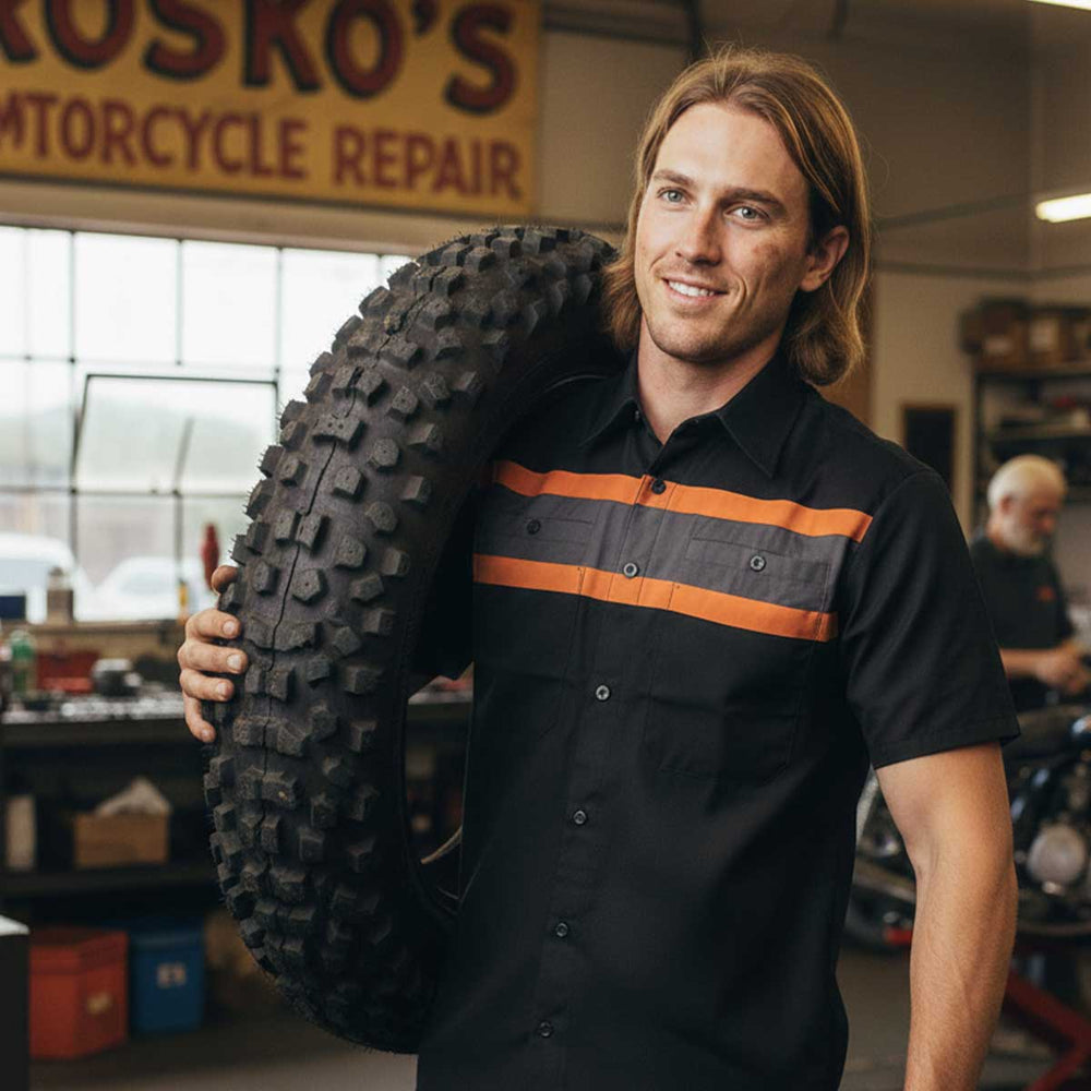 MMCC Men's Petrol Classic Mechanic Button Up Shirt - Dual Chest Pockets - Microfiber Panel - Rider Ready - MMC16006