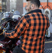 Milwaukee Leather Men’s Two-Tone CE Armored Flannel - Solid Front / Plaid Back - Reinforced w/ Aramid Fibers - MPM1672
