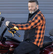Milwaukee Leather Men’s Two-Tone CE Armored Flannel - Solid Front / Plaid Back - Reinforced w/ Aramid Fibers - MPM1672