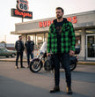 Milwaukee Leather Men’s Titans Green and Black Plaid Hooded Riding Shirt w/ CE Armor & Aramid Fiber Panels - MPM1659