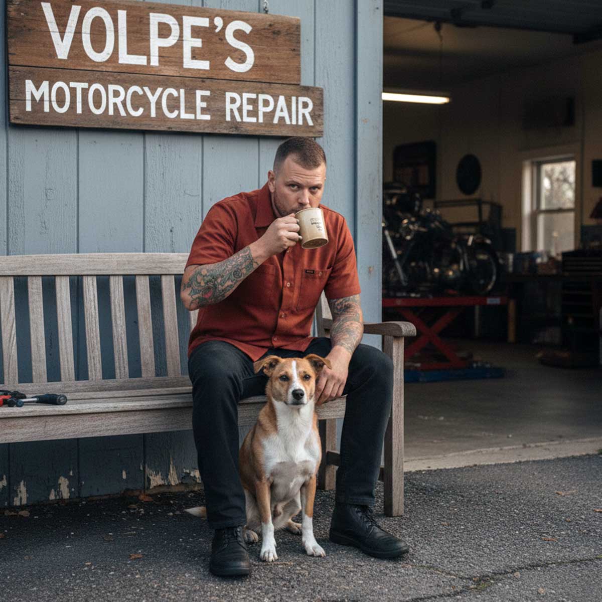 MMCC Men's Orange Super Duty Classic Mechanic Button Up Shirt - 2 Chest Pockets - Microfiber Panel - MDM11627