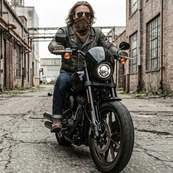 Milwaukee Leather Unisex Brown Leather Neck Warmer - Fleece-Lined Cold Weather Motorcycle Face Cover - MP7590