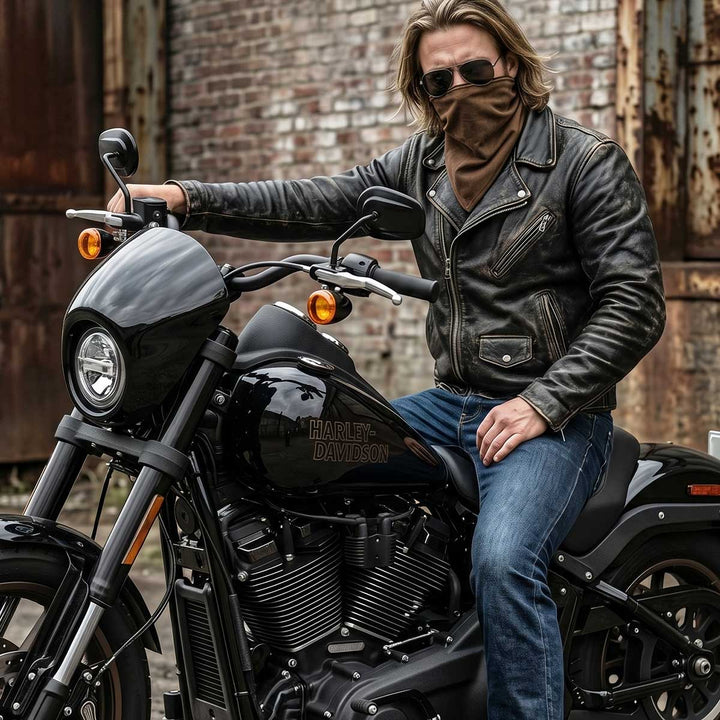 Milwaukee Leather Unisex Brown Leather Neck Warmer - Fleece-Lined Cold Weather Motorcycle Face Cover - MP7590
