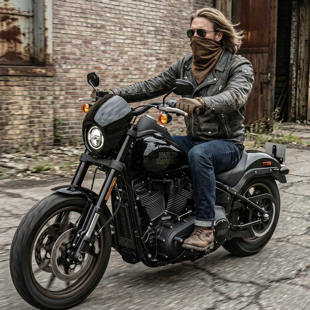 Milwaukee Leather Unisex Brown Leather Neck Warmer - Fleece-Lined Cold Weather Motorcycle Face Cover - MP7590