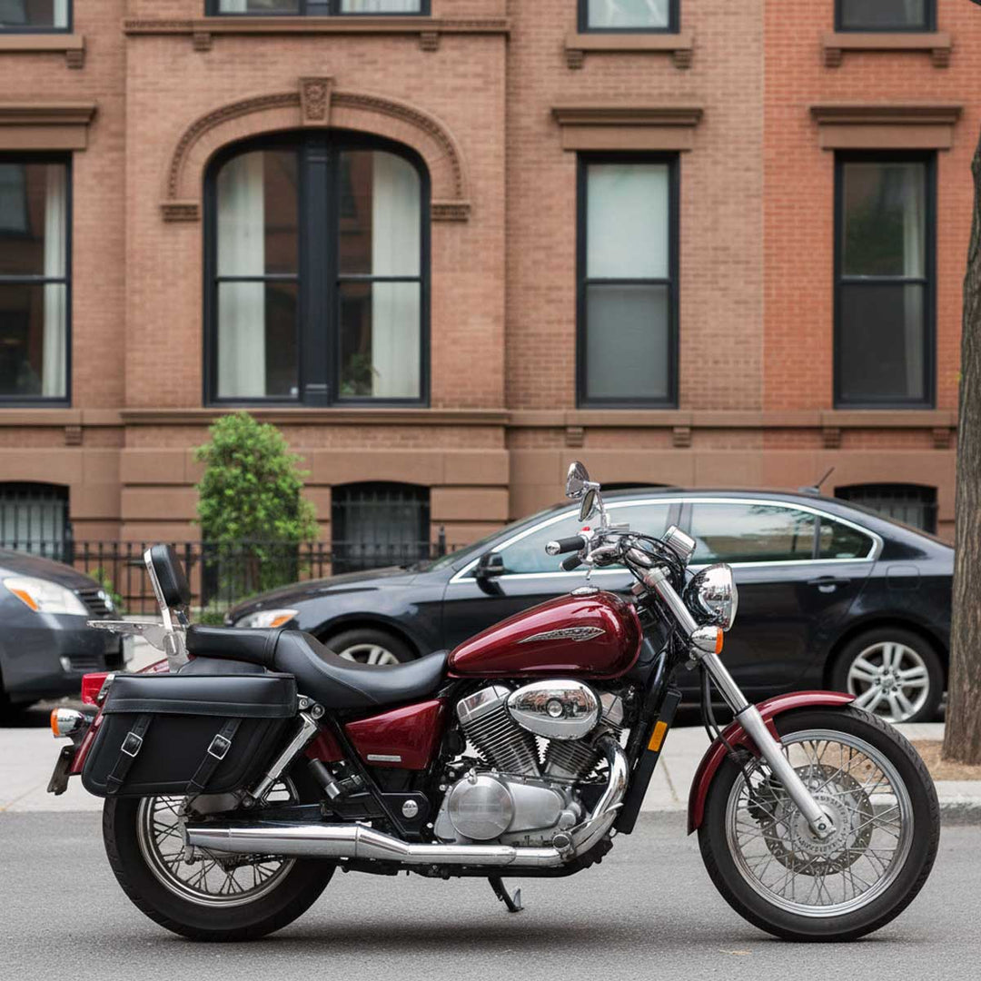 Milwaukee Performance MP8325 Black Zip Off PVC Throw Over Saddlebags with Double Strap Front