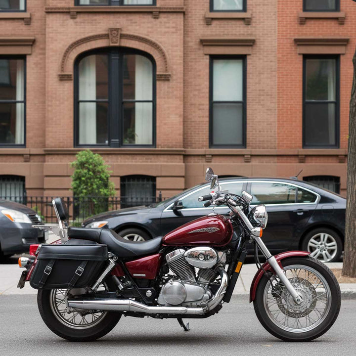 Milwaukee Performance MP8325 Black Zip Off PVC Throw Over Saddlebags with Double Strap Front