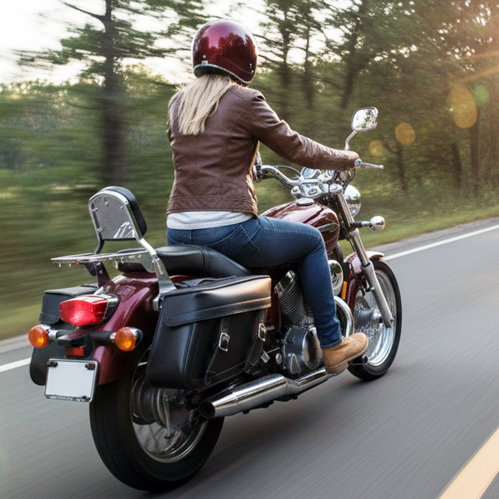 Milwaukee Performance MP8325 Black Zip Off PVC Throw Over Saddlebags with Double Strap Front
