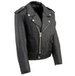 Milwaukee Leather LKK1920 Boy's Black Classic Leather Biker Jacket with Patch Pocket Style