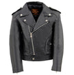 Milwaukee Leather LKK1920 Boy's Black Classic Leather Biker Jacket with Patch Pocket Style