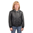 Milwaukee Leather LKK1930 Youth Size Black Leather Bomber Jacket
