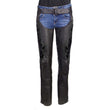 Milwaukee Leather Women's Leather Motorcycle Chaps w/ Embroidery Detail, Adjustable Fit Riding Gear - LKL16701