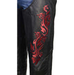 Milwaukee Leather Women's Leather Motorcycle Chaps w/ Embroidery Detail, Adjustable Fit Riding Gear - LKL16703