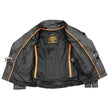 Milwaukee Leather LKL2710 Women's Classic Black Braided Motorcycle Jacket with Studded Back