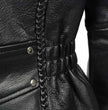 Milwaukee Leather LKL2710 Women's Classic Black Braided Motorcycle Jacket with Studded Back