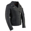 Milwaukee Leather LKL2710 Women's Classic Black Braided Motorcycle Jacket with Studded Back