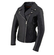 Milwaukee Leather LKL2710 Women's Classic Black Braided Motorcycle Jacket with Studded Back