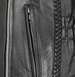 Milwaukee Leather LKL2710 Women's Classic Black Braided Motorcycle Jacket with Studded Back