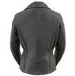 Milwaukee Leather LKL2711 Women's Braided Black Leather Motorcycle Rider Jacket w/ Studded Back