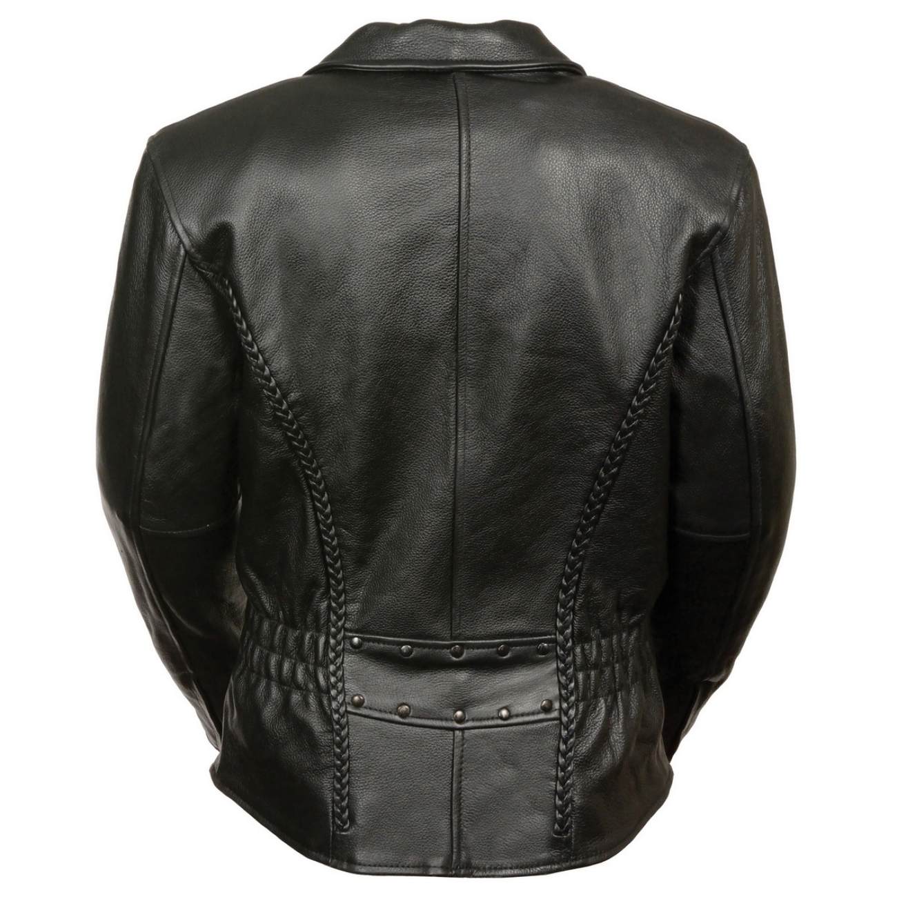 Milwaukee Leather ML7023 Women's 'Braided' Black Leather Jacket with Studs