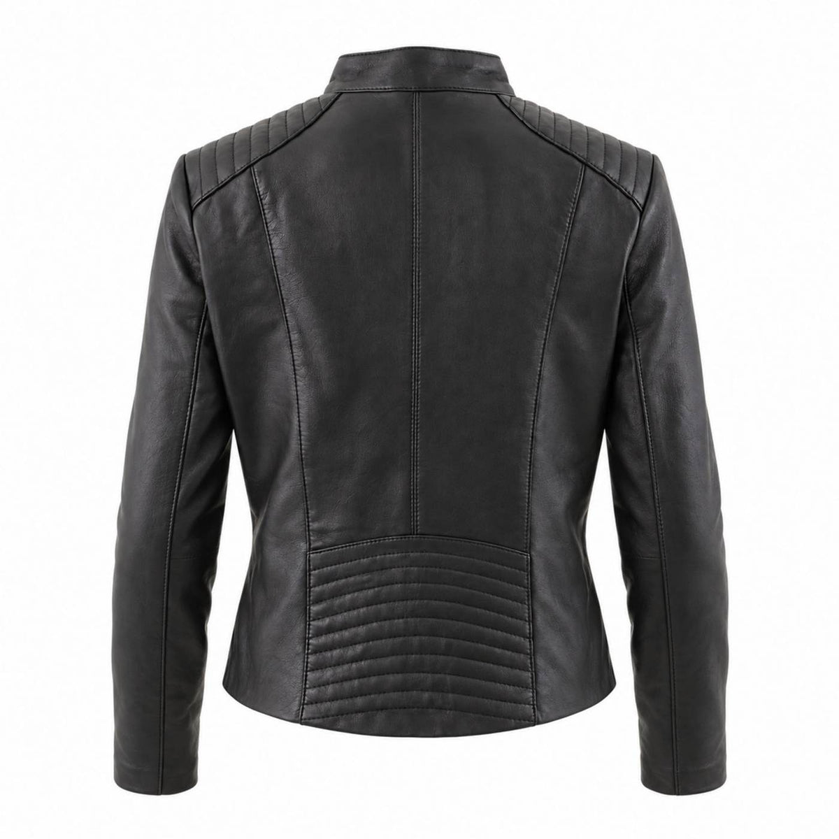 Milwaukee Leather LKL2735 Women's Black Premium Leather Scuba Style Biker Jacket w/ Mandarin Collar