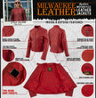 Milwaukee Leather LKL2738 Women's Red Premium Leather Scuba Style Biker Jacket w/ Mandarin Collar