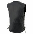 Milwaukee Leather LKL4700 Women's Black Premium Leather Side Laced  Motorcycle Biker Riders Vest w/ Snap Closure