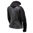 Milwaukee Leather Women's Tara Black Leather Motorcycle Rider 2-in-1 Convertible Hoodie Jacket Vest - LKL4712
