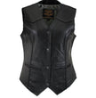 Milwaukee Leather Women's Road Queen Black Braided Buffalo Leather Motorcycle Vest - LKL4713