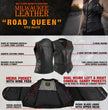 Milwaukee Leather Women's Road Queen Black Braided Buffalo Leather Motorcycle Vest - LKL4713