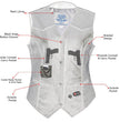Milwaukee Leather Women's Road Queen Black Braided Buffalo Leather Motorcycle Vest - LKL4713