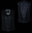 Milwaukee Leather Women's Gemma Black Leather Motorcycle Vest with Side Laces - LKL4716