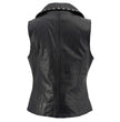 Milwaukee Leather Women's Dita Black Motorcycle Leather Vest w/ Riveted Lapel Collar - LKL4720