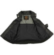 Milwaukee Leather Women's Dita Black Motorcycle Leather Vest w/ Riveted Lapel Collar - LKL4720