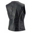 Milwaukee Leather Women's 'Bling' Black Leather V-Neck Motorcycle Rider Vest with Rhinestone Detail - LK4721