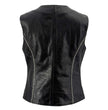 Milwaukee Leather Women's 'Bling' Black Leather V-Neck Motorcycle Rider Vest with Rhinestone Detail - LK4721