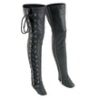 Milwaukee Leather LKL6760 Women's Black Thigh High Leather Side Lace Leggings